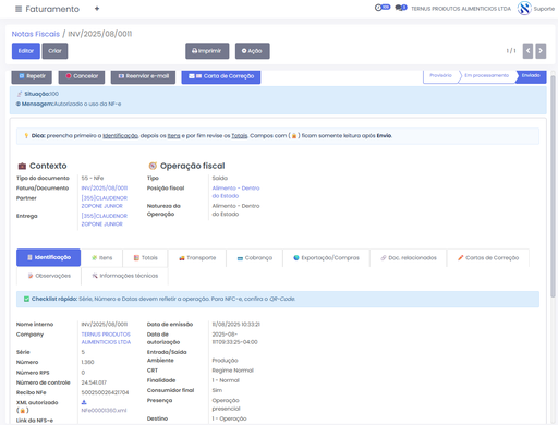 Emissor de NFe Manual ou Automática no Modulo Financeiro